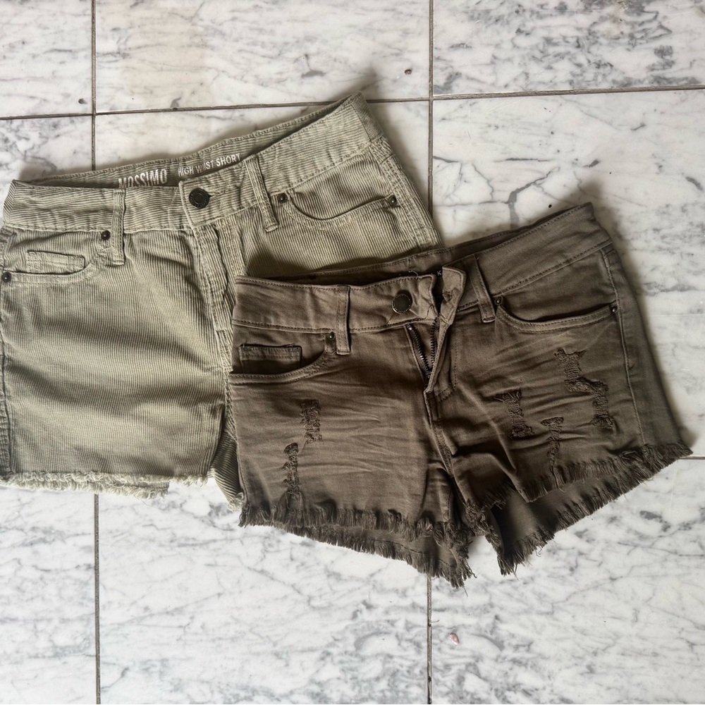 Bundle Denim Corduroy & Jean Shorts Distressed Style